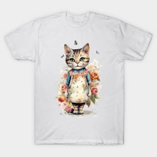 Cat with flower T-Shirt